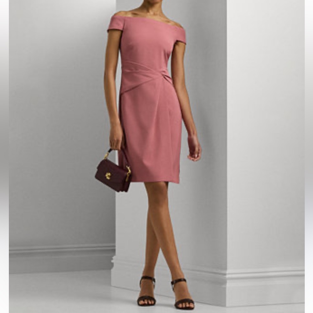 Lauren Ralph Lauren Twisted Off-The-Shoulder Cocktail Dress Size 2 NWT